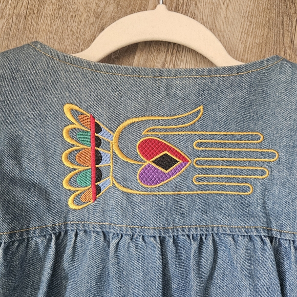 Colorful Embroidered Denim Jacket - Picture 5 of 6